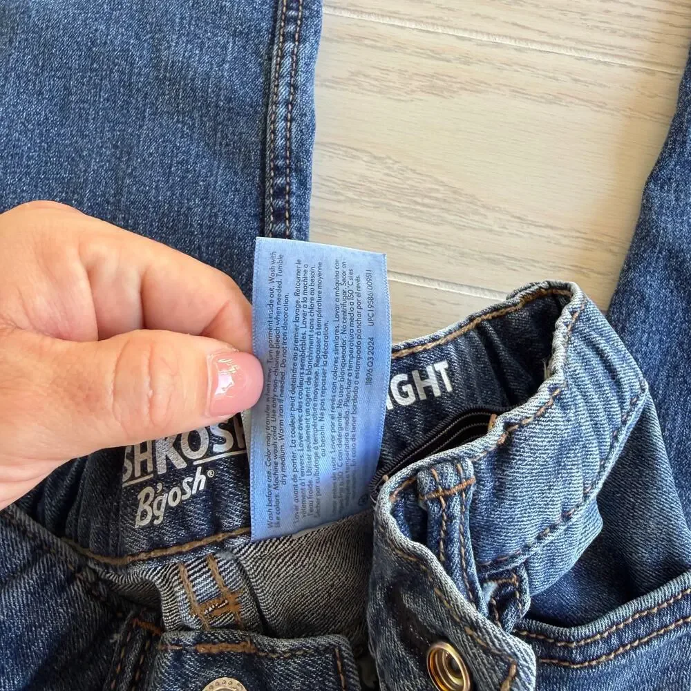 OshKosh B’gosh Boys Classic Straight Jeans Size 7R/7A Blue Denim